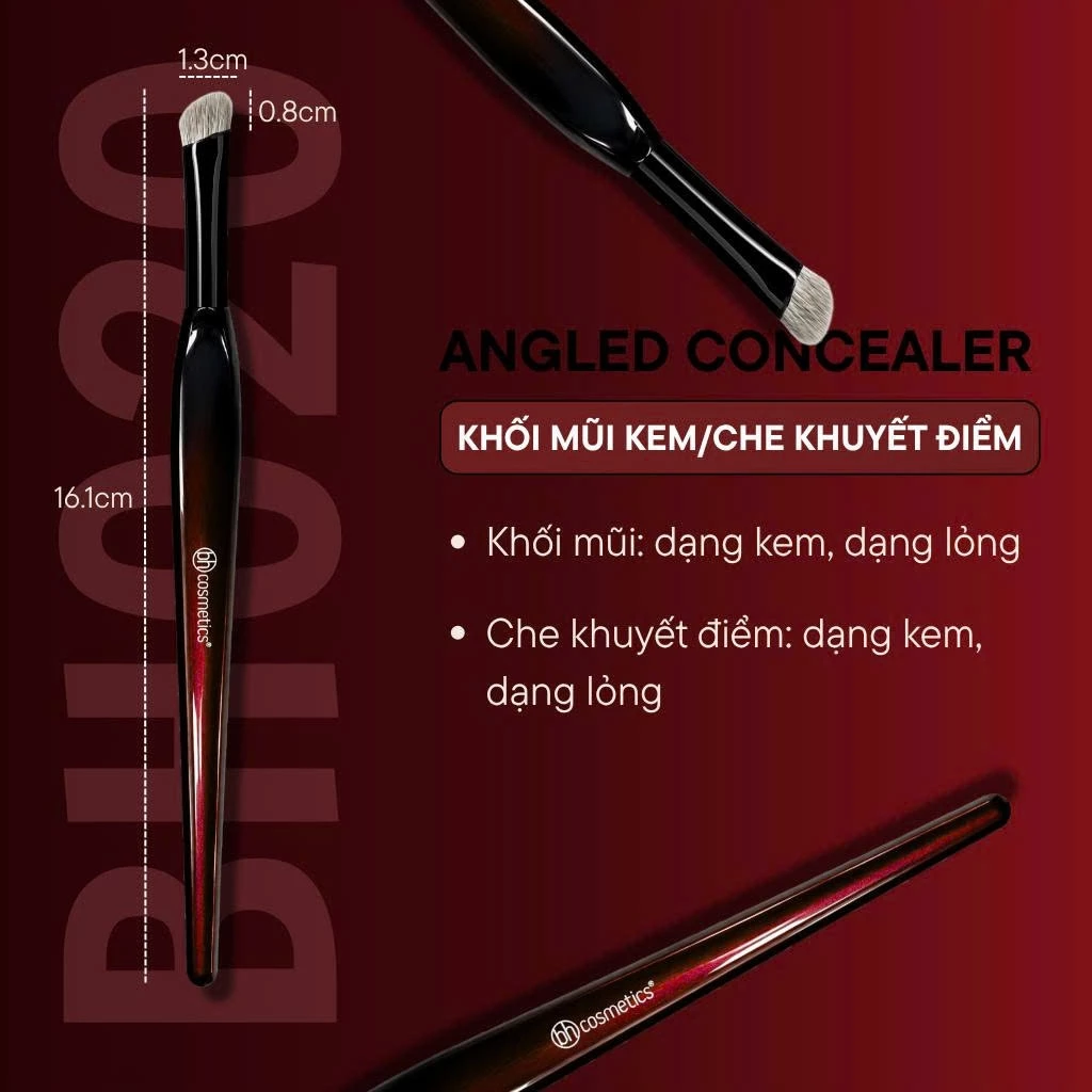 Cọ Tạo Khối Sống Mũi Đầu Vát Dạng Kem Và Phấn BH Cosmetics Angled Concealer Brush BH020